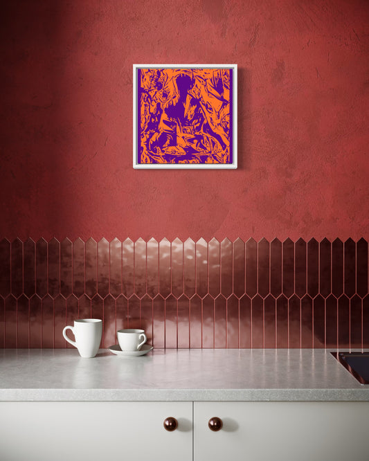 Orange Karma block print on Canvas