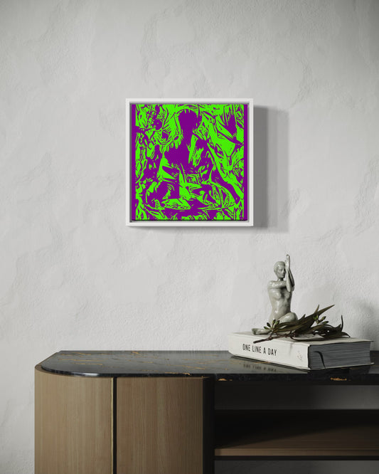 Green Karma block print on Canvas